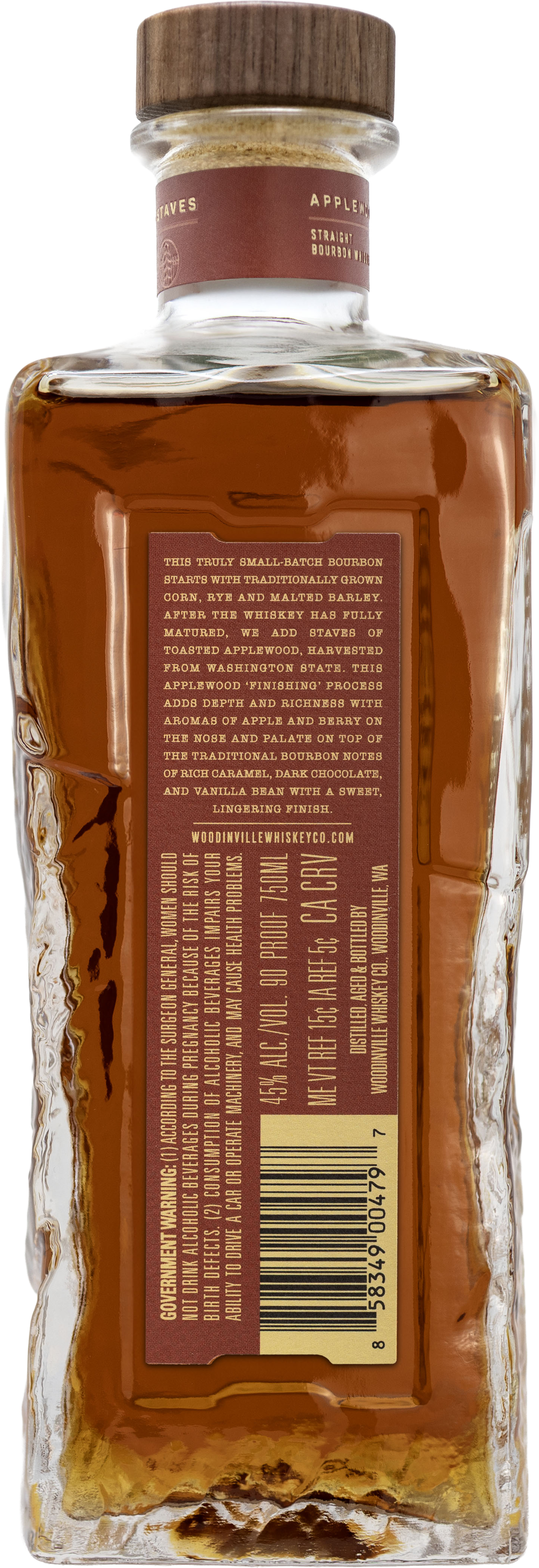 Straight Bourbon Whiskey, Finished with Toasted Applewood Staves 90 Proof