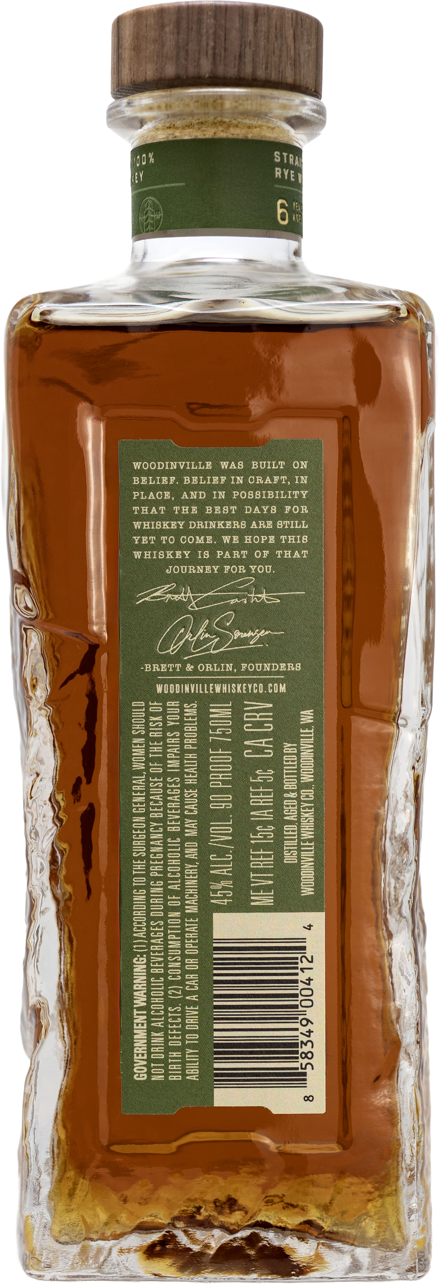 Straight 100% Rye Whiskey Aged 6 Years