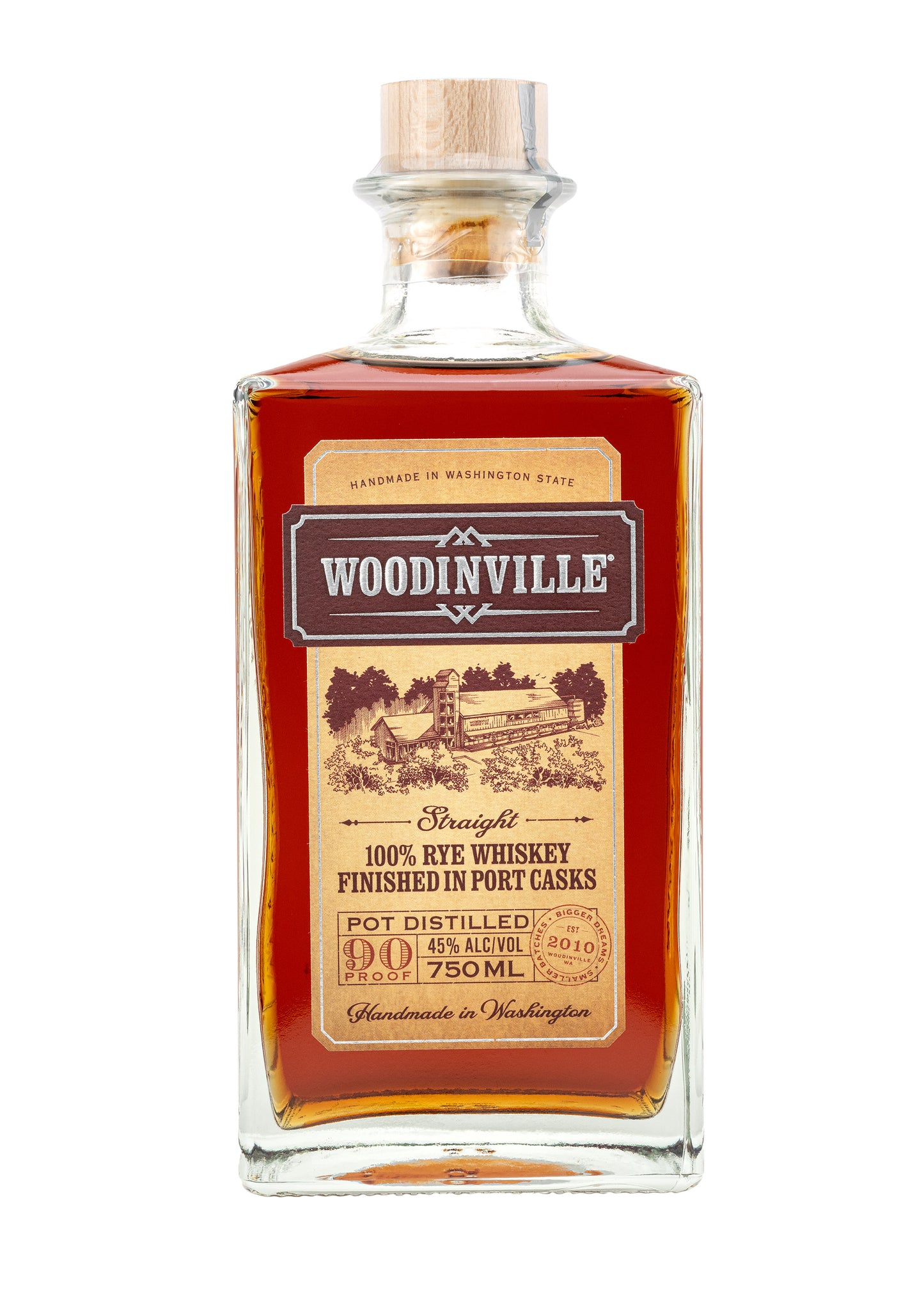 WOODINVILLE® STRAIGHT 100% RYE WHISKEY FINISHED IN RUBY PORT CASKS